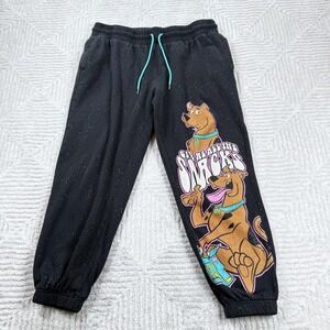 Scooby-Doo Sweatpants Mens XL Black Fleece Jogger Comic Con Cartoon Fandom Cozy